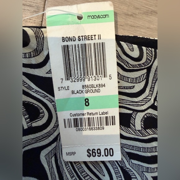 Charter Club Black and White Swirl A-Line Maxi Skirt - Picture 7 of 8